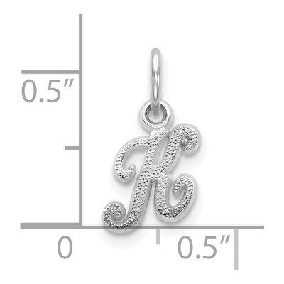 10K White Gold Script Initial K Pendant – view 4