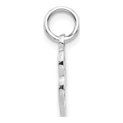 10K White Gold Script Initial L Pendant – view 3