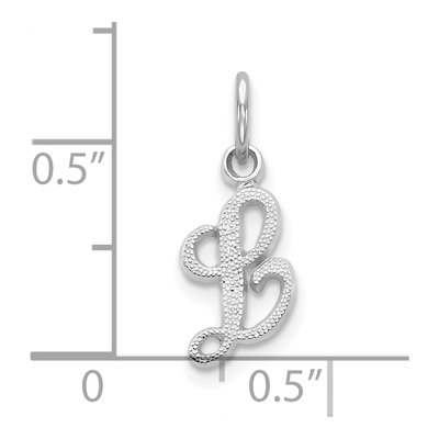 10K White Gold Script Initial L Pendant – view 4