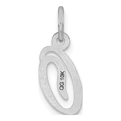 10K White Gold Script Initial O Pendant – view 4