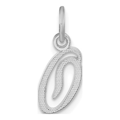 10K White Gold Script Initial O Pendant