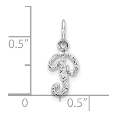 10K White Gold Script Initial P Charm – view 4