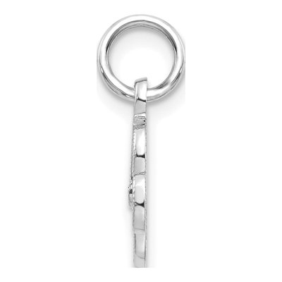 10K White Gold Script Initial R Pendant – view 3