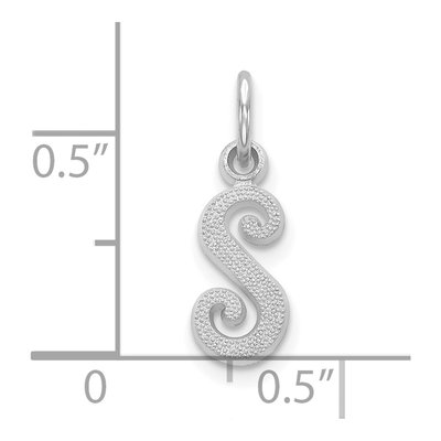 10K White Gold Script Initial S Pendant – view 4