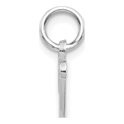 10K White Gold Script Initial V Pendant – view 3