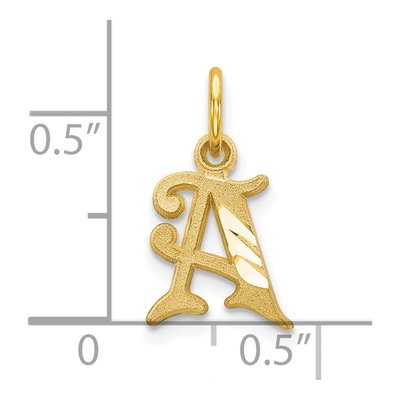 10K Yellow Gold Initial A Charm – view 4