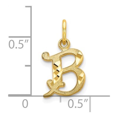 10K Yellow Gold Initial B Charm – view 4