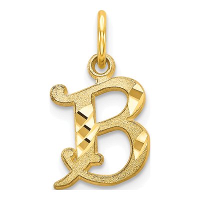 10K Yellow Gold Initial B Charm