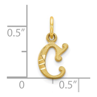 10K Yellow Gold Initial C Charm – view 4