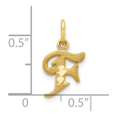 10K Yellow Gold Initial F Charm – view 4
