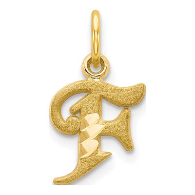 10K Yellow Gold Initial F Charm