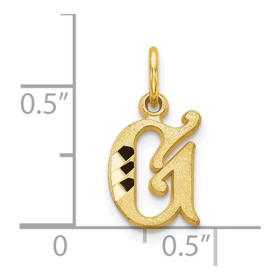 10K Yellow Gold Small Initial G Pendant – view 4