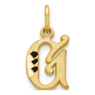 10K Yellow Gold Small Initial G Pendant