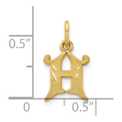 10K Yellow Gold Small Initial H Charm – view 4