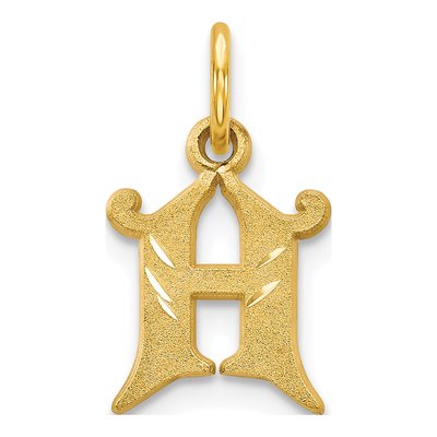 10K Yellow Gold Small Initial H Charm
