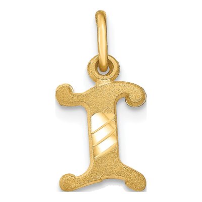 10K Yellow Gold Small Initial I Pendant