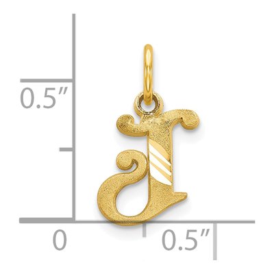 10K Yellow Gold Initial J Charm – view 4