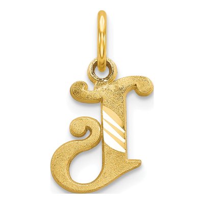 10K Yellow Gold Initial J Charm