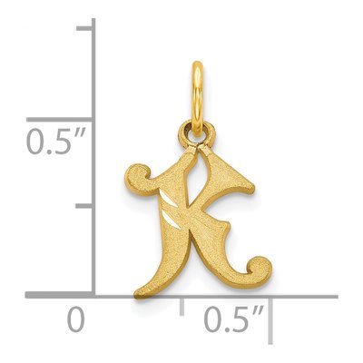 10K Yellow Gold Initial K Charm – view 4