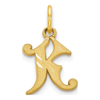 10K Yellow Gold Initial K Charm