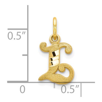 10K Yellow Gold Initial L Charm – view 4