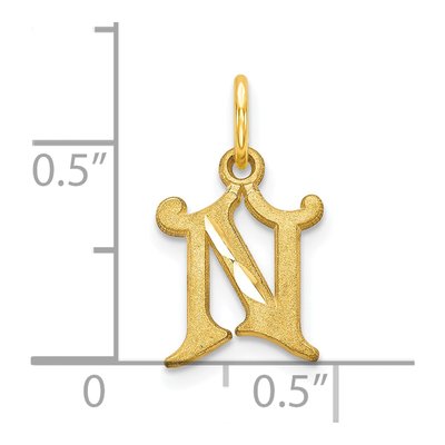10K Yellow Gold Initial N Charm – view 4