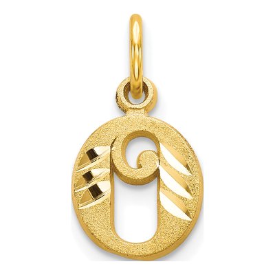 10K Yellow Gold Initial O Charm