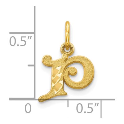 10K Yellow Gold Initial P Charm – view 4
