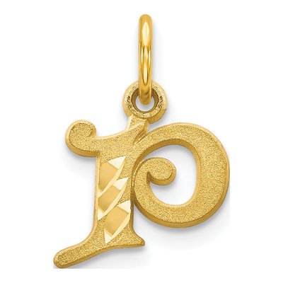 10K Yellow Gold Initial P Charm