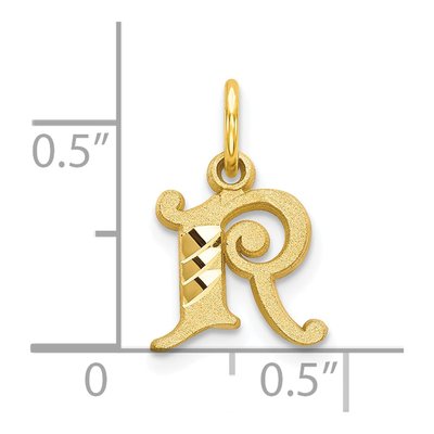 10K Yellow Gold Initial R Charm – view 4