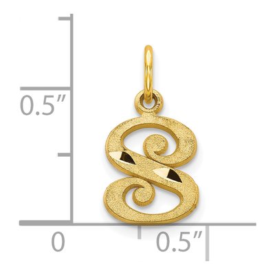10K Yellow Gold Small Initial S Charm – view 4