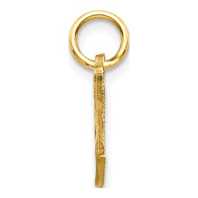 10K Yellow Gold Small Initial T Charm – view 3