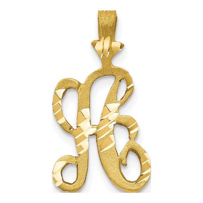 10K Yellow Gold Initial A Charm