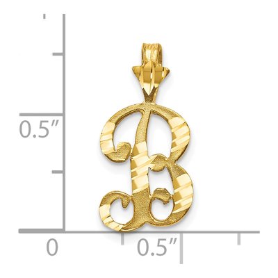 10K Yellow Gold Initial B Pendant – view 4