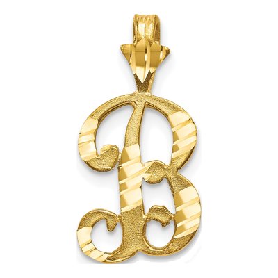 10K Yellow Gold Initial B Pendant