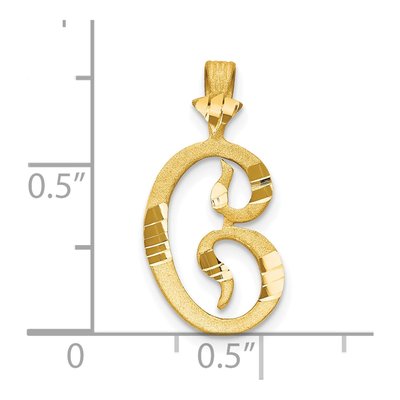 10K Yellow Gold Initial C Pendant – view 4