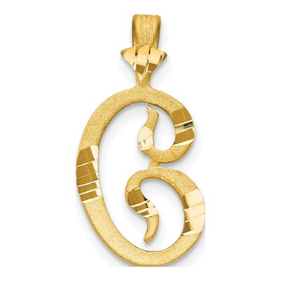10K Yellow Gold Initial C Pendant