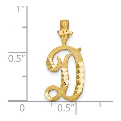 10K Yellow Gold Initial D Pendant – view 4