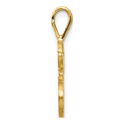 10K Yellow Gold Diamond-Cut Initial E Pendant – view 3