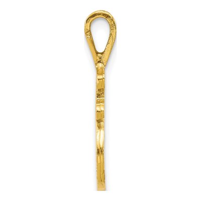 10K Yellow Gold Initial F Pendant – view 3