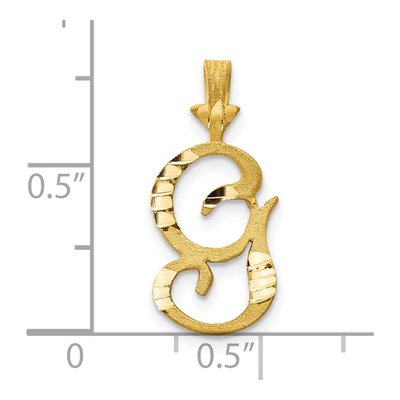 10K Yellow Gold Initial G Pendant – view 4