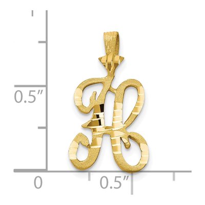 10K Yellow Gold Initial H Pendant – view 4