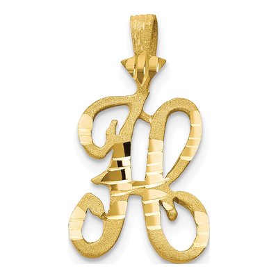 10K Yellow Gold Initial H Pendant