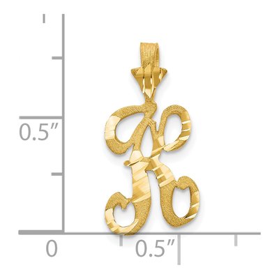 10K Yellow Gold Initial K Pendant – view 4