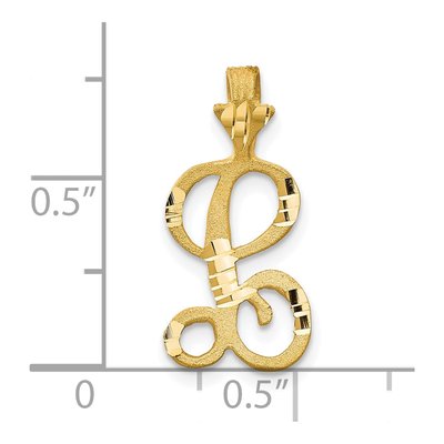 10K Yellow Gold Initial L Pendant – view 4