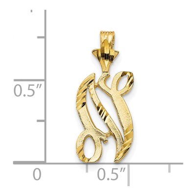 10K Yellow Gold Initial N Pendant – view 4