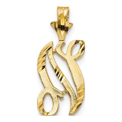 10K Yellow Gold Initial N Pendant