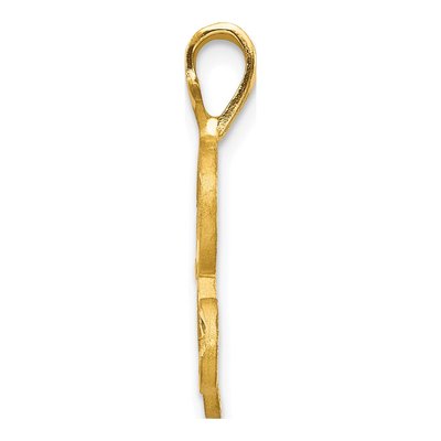 10K Yellow Gold Initial R Pendant – view 3