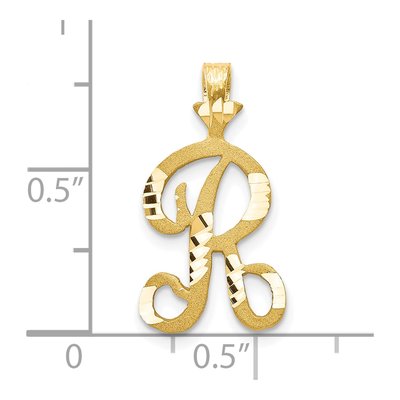 10K Yellow Gold Initial R Pendant – view 4