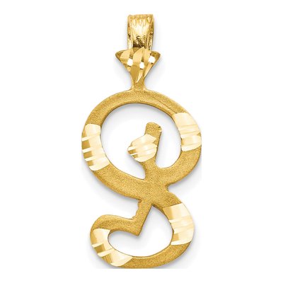 10K Yellow Gold Initial S Pendant